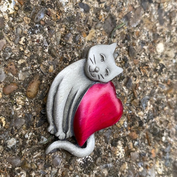80s Jonette Pewter Cat Brooch - Picture 4 of 4